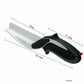 2-in-1 Ingenious Cutter Food Chopper & Scissor for Kitchen Versatile Use - 420 Stainless Steel Blade & Cutting Board Base,  with Safety Lock