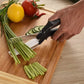 2-in-1 Ingenious Cutter Food Chopper & Scissor for Kitchen Versatile Use - 420 Stainless Steel Blade & Cutting Board Base,  with Safety Lock