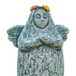Zelda Goddess Statue Figurine(Large Statue with Flower Crown + Apple) - Retro Resin Finish, Hyrule Shrine Model for Garden, Aquarium & Car Decor
