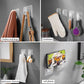 9-Pack Bathroom & Kitchen Organiser Set: 5 Heavy-Duty Clear Adhesive Hooks + 4 Portable Toothbrush Holders(Random Color)