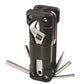 Black Compact 16-in-1 Bicycle & Motorcycle Repair Multi-Tool with Adjustable Wrench & Socket Set