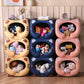 Blue Cute Cat-Themed Stackable Storage Bin - Multi-purpose Pet Bed & Toy Organizer