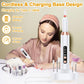 White Cordless Electric Nail Drill Kit - Portable Manicure Pedicure Polisher with 12 Bits