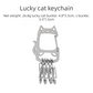 2-Pcs Lucky Cat Stainless Steel Keychain with S-Hooks - Durable & Portable Multi-Tool EDC Clip