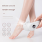 White Electric Foot Callus Remover with Vacuum - Rechargeable Pedicure Tool with 3 Quartz Grinding Heads & LED Display