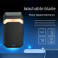 Black Rechargeable Electric Shaver for Men - Wet/Dry Reciprocating Razor with Pop-up Trimmer & Type-C Fast Charge