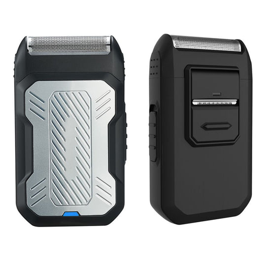 Black and Grey Rechargeable Electric Shaver for Men - Wet/Dry Reciprocating Razor with Pop-up Trimmer & Type-C Fast Charge