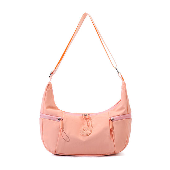 Grapefruit color Stylish & Lightweight Nylon Crossbody Bag for Women - Large Capacity Shoulder Hobo Bag with Water-Resistant Finish, Perfect for Travel & Daily Use