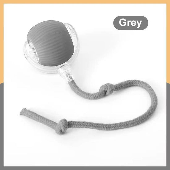 2-PCS Grey Automatic Interactive Cat Ball Toy with Rope - Durable & Bite-Resistant Pet Jump Ball for Self-Entertainment & Play