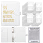 White 100 Envelope Savings Challenge Binder - A5 Budget Planner & Money Organizer with Zipper Pockets - Perfect for Couples & Families