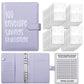 Purple 100 Envelope Savings Challenge Binder - A5 Budget Planner & Money Organizer with Zipper Pockets - Perfect for Couples & Families