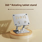Grey 360 degree Rotating Tablet & Phone Stand - Heavy-Duty Aluminum Adjustable Holder with Cooling for iPad, iPhone, and More