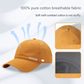 Beige Premium Pure Cotton Quick-Dry Baseball Cap - Outdoor Sports & Camping Sun Hat, Adjustable Fit(59-65cm)