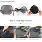 Black Universal Car Window Sun Shade Set - Mesh Fabric UV Protection(One hole-free rear gear + four hole-free side gears)