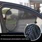 Black Universal Car Window Sun Shade Set - Mesh Fabric UV Protection(One solid rear panel + two angled panels + two solid side panels)