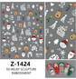 4PCS 5D Embossed Christmas Nail Art Stickers - Santa, Snowman, Reindeer & Snowflake Designs for Festive Manicures(Z-1424)