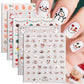 4PCS 5D Embossed Christmas Nail Art Stickers - Santa, Snowman, Reindeer & Snowflake Designs for Festive Manicures(Z-1424)