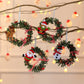 Elk Mini Christmas Wreath Ornaments (11cm) - Festive Santa, Snowman & Reindeer Decor for Doors & Windows