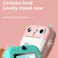 Pink cat Kids Instant Print Camera Zero Ink Digital Video Recorder with 32GB Card and 3 Paper Rolls Portable Rechargeable Toy Gift