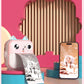 Pink rabbit Kids Instant Print Camera Zero Ink Digital Video Recorder with 32GB Card and 3 Paper Rolls Portable Rechargeable Toy Gift
