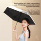 Wutong Apricot Compact Mini Travel Umbrella UPF50+ UV Protection Waterproof 6-Fold Flat Design Lightweight Sun & Rain Parasol for Handbag