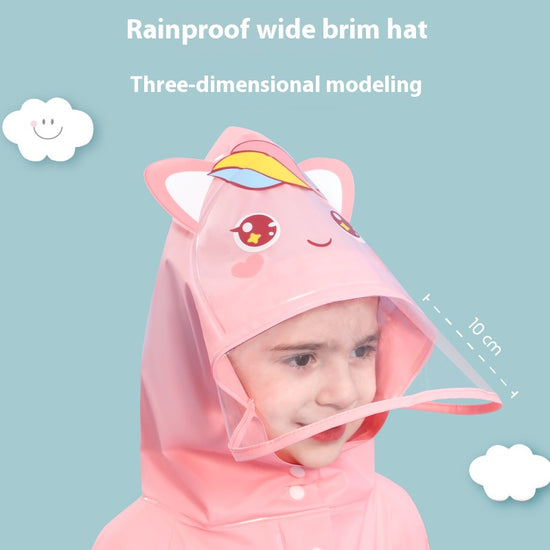 Purple rabbit  Kids Waterproof Raincoat with Expandable Backpack Slot Hooded Rain Jacket for Boys & Girls School & Outdoor(size:XL)