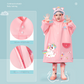 Blue astronaut  Kids Waterproof Raincoat with Expandable Backpack Slot Hooded Rain Jacket for Boys & Girls School & Outdoor(size:s)