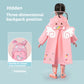 Blue astronaut  Kids Waterproof Raincoat with Expandable Backpack Slot Hooded Rain Jacket for Boys & Girls School & Outdoor(size:s)