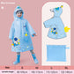 Blue astronaut  Kids Waterproof Raincoat with Expandable Backpack Slot Hooded Rain Jacket for Boys & Girls School & Outdoor(size:L)