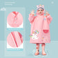 Pink unicorn  Kids Waterproof Raincoat with Expandable Backpack Slot Hooded Rain Jacket for Boys & Girls School & Outdoor(size:XL)