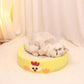 Round braised chicken in yellow sauce Large Cat Scratcher Bed 2 in 1 Sisal Scratching Pad & Plush Lounge Nest Durable Claw Grinder Mat for Indoor Cats