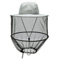 Grey Outdoor Fishing Hat with Mesh Head Net Sun Protection Bucket Cap Anti-Mosquito Fly Guard for Gardening Hiking & Beekeeping