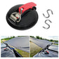 4 Pack Red plate + black buckle Heavy Duty Suction Cup Anchors with S-Hooks for Car Side Awnings and Camping Tarps Multifunctional Tie Down Points for Outdoor Road Trips 10kg Capacity