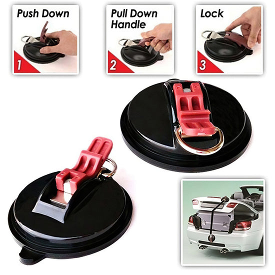 4 Pack Deep blue dial + black buckle Heavy Duty Suction Cup Anchors with S-Hooks for Car Side Awnings and Camping Tarps Multifunctional Tie Down Points for Outdoor Road Trips 10kg Capacity