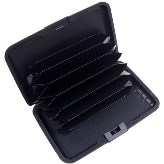 3-Pcs Silver Slim Aluminium Credit Card Holder RFID Blocking Wallet Hard Shell Case Business Card Organiser Lightweight Pocket Size for Everyday Use