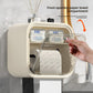 White Wall Mounted Dual Layer Bathroom Tissue Box Holder with Storage Drawer Waterproof Dispenser for Toilet Paper and Tissues