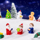 Blue girl 5 Pack Miniature Christmas Figurines DIY Micro Landscape Decoration Accessories Cute Resin Ornaments for Holiday Crafts
