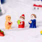 Yellow gingerbread man 5 Pack Miniature Christmas Figurines DIY Micro Landscape Decoration Accessories Cute Resin Ornaments for Holiday Crafts