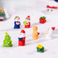 White snowman 5 Pack Miniature Christmas Figurines DIY Micro Landscape Decoration Accessories Cute Resin Ornaments for Holiday Crafts
