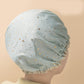 3 Pack The light green of the starry sky Double Layer Shower Cap for Women Waterproof Bath Hair Cover Reusable Elastic Hat for Spa Salon and Home Use