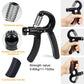 Black 5 in 1 Hand Grip Strengthener Kit Adjustable Resistance Finger Stretcher Stress Relief Ball and Grip Ring for Rehabilitation and Muscle Building
