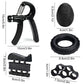 Blue 5 in 1 Hand Grip Strengthener Kit Adjustable Resistance Finger Stretcher Stress Relief Ball and Grip Ring for Rehabilitation and Muscle Building