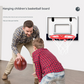 Indoor mini basketball hoop with one 14cm ball Folds flat for door mounting Spring-loaded action with detachable basket Transparent backboard Fun for children and adults in home offices