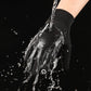 Grey Winter Thermal Gloves for Men Outdoor Cycling Driving Waterproof Touch Screen Warm Fleece Lining Anti-Slip(Size:M)