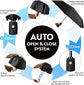 Yellow Automatic Windproof Travel Umbrella Compact Folding Umbrella Auto Open and Close with Vented Double Canopy for Rain and Sun