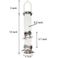 Hanging Metal Wild Bird Feeder Weatherproof Outdoor Garden Bird Food Dispenser with 4 Feeding Ports and Perches