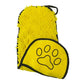 Yellow Super Absorbent Pet Bath Towel with Hand Pockets Quick Dry Chenille Microfibre for Dogs and Cats Large Size 62cm