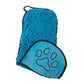 Blue Super Absorbent Pet Bath Towel with Hand Pockets Quick Dry Chenille Microfibre for Dogs and Cats Large Size 62cm