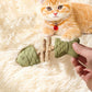 Brown and green 5 Pack Cat Catnip Toys Fish Bone Shaped Silvervine Chew Sticks for Teeth Cleaning and Interactive Play