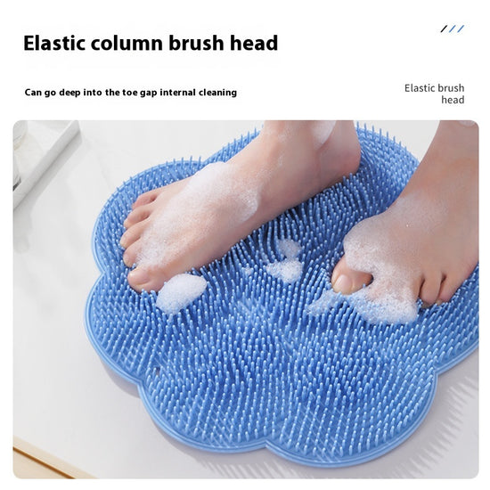 2-PCS Green cat PAWS Non-Slip TPE Shower Mat with Foot Scrubber and Suction Cups Large Massage Bath Mat for Bathroom 30cm x 30cm